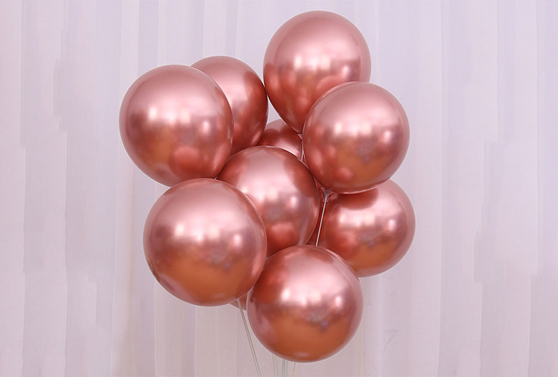 Ballons en or rose chromé de 10 pouces