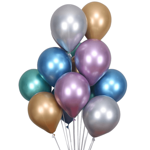 Gonflable Hélium Latex Chrome Métallique Couleur 12 pouces 3.2g Partie Décoration Ballons Chrome