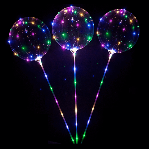 Ballon à bulles de décoration de fête PVC clair ballon Bobo à lumière LED ronde transparente