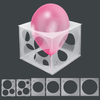Outil de mesure Cube Transparent Ballon Sizer Box