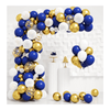 Décoration de fête bleu marine blanc doré or confettis Latex ballon arc guirlande Kit
